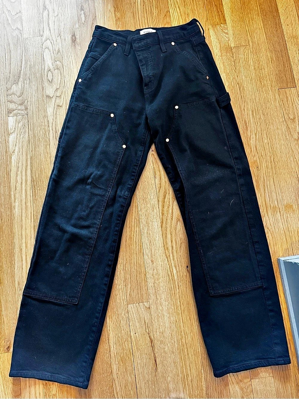 PISTOLA Ashton Straight Leg Carpenter Pants Black Waist 25